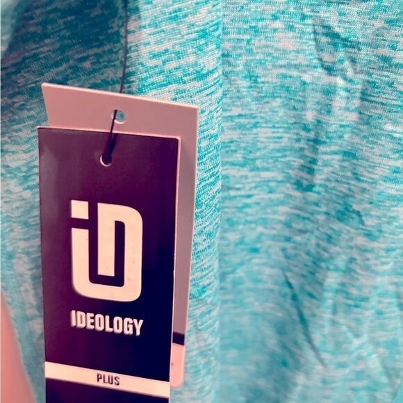 ID IDEOLOGY Women'Essentials Heathered Keyhole-Back Tank Top shirt tropical surf - Picture 8 of 13